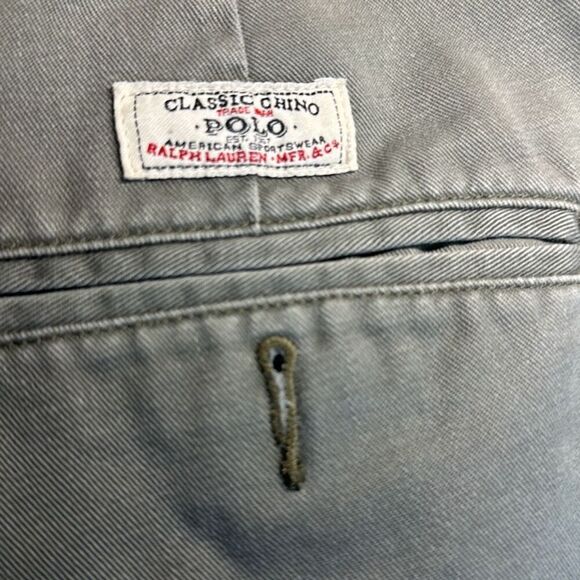 Polo Ralph Lauren Mens Dark Khaki Chino Tyler Shorts Pleated Front 38 - Picture 3 of 8